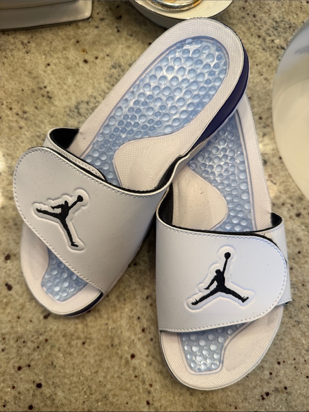 Jordan All-White Slide Sandals with White Jumpman